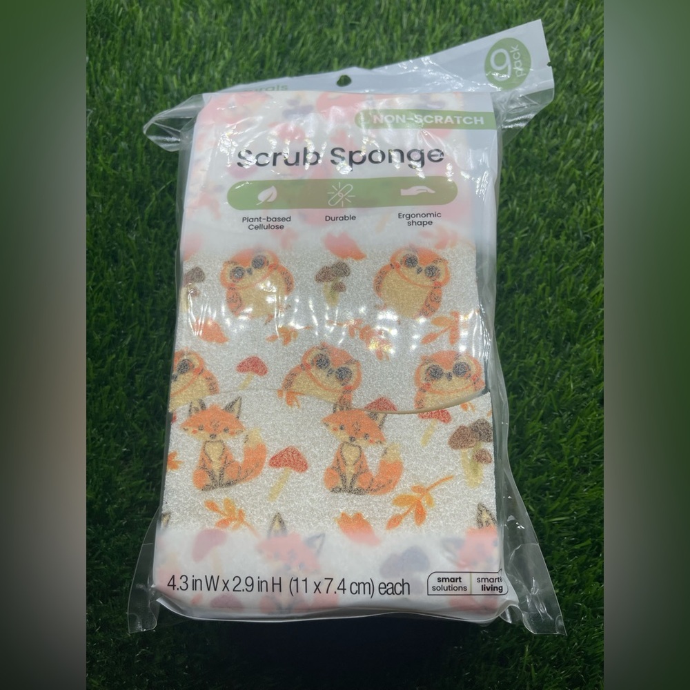 Smart Living Colorful Owl and Mushroom Scrub Sponge Pack, NWT 🧽🦉